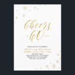 Convites Até 60 | Dourada moderna 60ª Festa de aniversário<br><div class="desc">Vamos comemora seu dia especial com este convite de aniversário 60. Este design apresenta a tipografia de ouro-chico "Cheers to 60" e elementos de ouro com fundo branco. Você pode personalizar o texto e a cor do plano de fundo. Há mais suprimentos de festas correspondentes disponíveis no meu compro BaraBomDesign....</div>