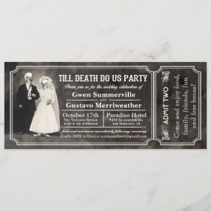 Convites Até a morte nos convidam para o ingresso no casame