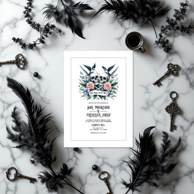 Convites "Até a morte nos separe" Casamento ("Till Death Do Us Part" Wedding Invitation)