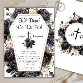 Convites Até a morte | Rosas Negras Coffin Gothic Wedding