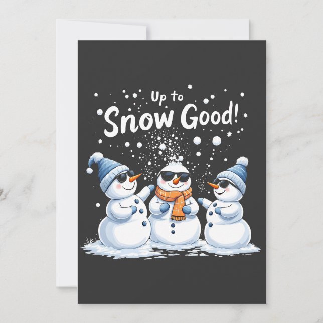 Convites Até neve boa piada boneco de neve natal  (Frente)