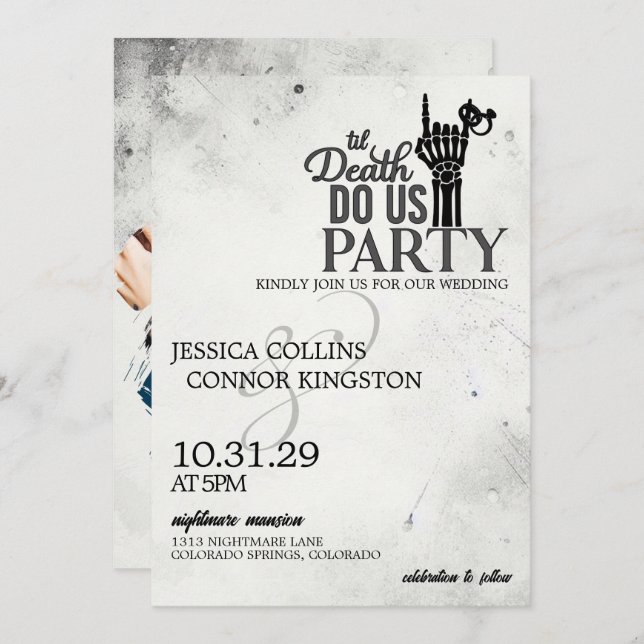 Convites Até o casamento da morte (Frente/Verso)