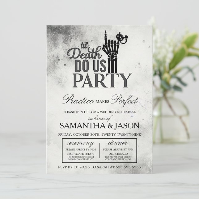 Convites Até o ensaio de morte (Em pé/Frente)