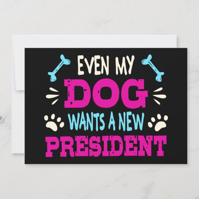 Convites Até o meu cão quer um novo presidente (Frente)