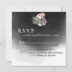 Convites Até que a morte nos faça parte da placa RSVP