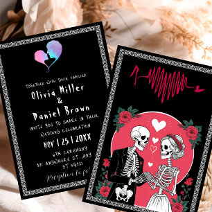 Convites Até que a morte nos faça parte Skeleton hallowee