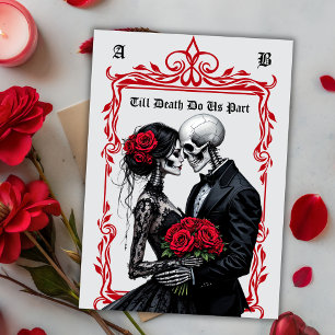Convites Até que a Morte nos Separe Amantes Esqueleto Casam