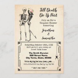 Convites Até que a morte nos separe casais chá halloween