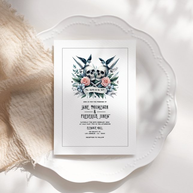Convites "Até que a Morte nos Separe" Casamento ("Till Death Do Us Part" Wedding Invitation)