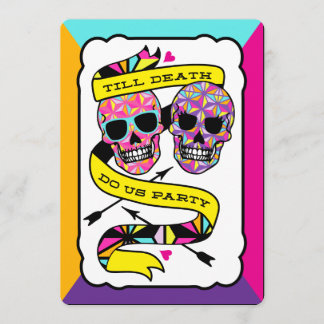 Convites Até que a Morte nos Separe - Casamento Neon (em br