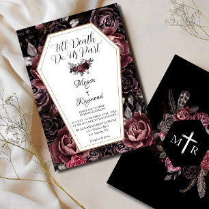 Convites Até que a Morte nos Separe Casamento Preto Dark