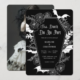 Convites Até que a Morte nos Separe Casamento Preto Floral