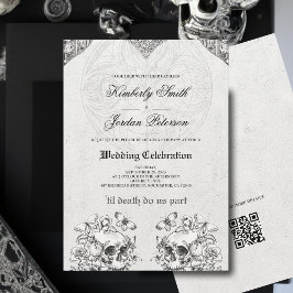 Convites Até que a Morte nos Separe Código QR de Casamento