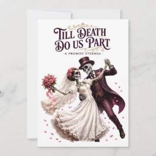 Convites Até que a Morte nos Separe Esqueleto Casamento