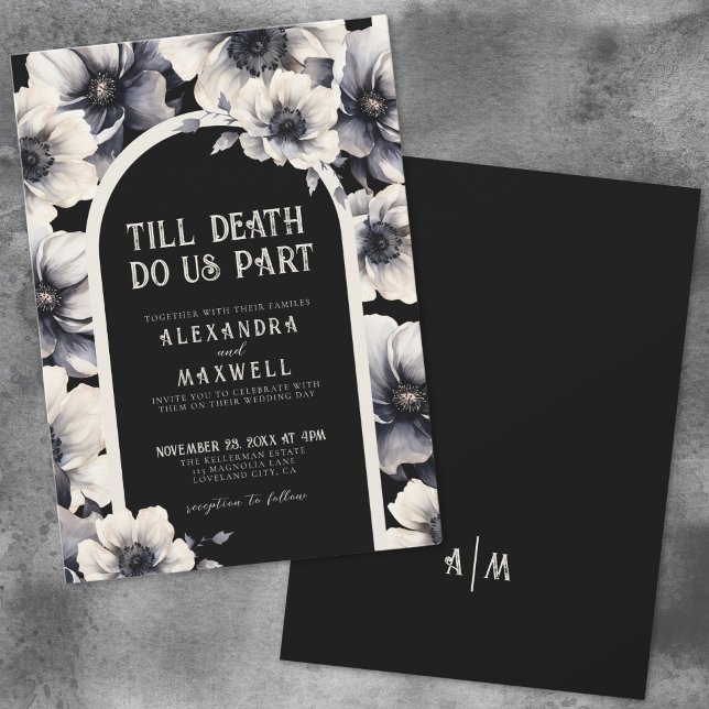 Convites Até que a Morte nos Separe Flores de Casamento (Till Death Do Us Part Floral Wedding Invitation)