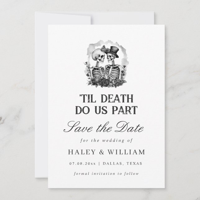 Convites Até que a Morte nos Separe Funeral Goth Salve a Da (Frente)