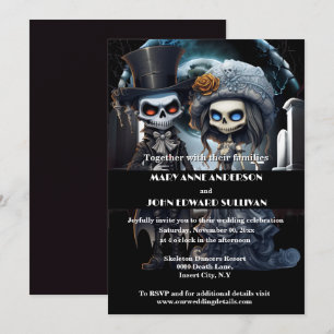 Convites Até que a morte nos separe noiva defunto noivo