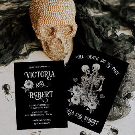 Convites Até que a morte nos separe Skeleton Floral Wedes