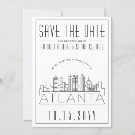 Convites Atlanta Wedding | Skyline Estilizado Salvar a Data