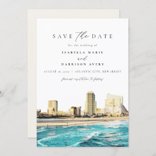 Convites ATLÂNTICA Watercolor New Jersey City Skyline