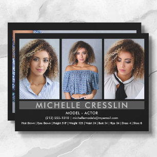 Convites Ator Model 5.5x7.5 Zed Comp Card 3 Photo Back (Mod