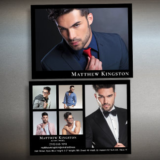 Convites Ator Model 6 Photo Zed Card Modelo Black