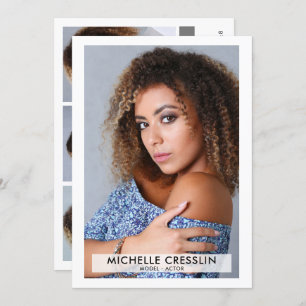 Convites Ator Modelo 5x7 Zed Comp Card 3 Foto para trás