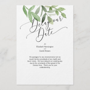 Convites Atrasar nossa placa de data - placa de vírus Coron