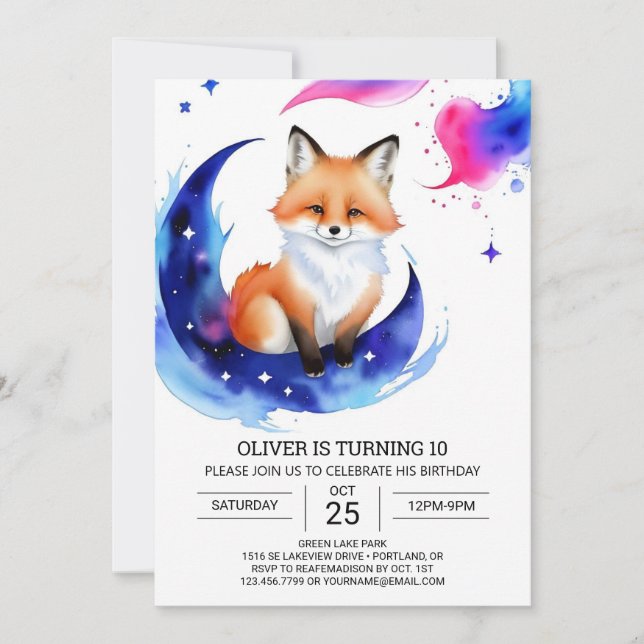 Convites Atraso na Festa de aniversário da Raposa (Frente)