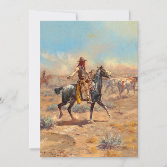 Convites Através do Alkali por Charles Marion Russell (Frente)