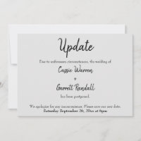 "Atualização" Data de casamento Preto na Cinza