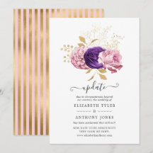 Atualização de casamento adiada do Floral, rosa e 