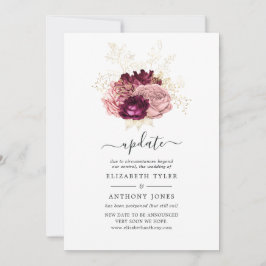 Convites Atualização de casamento Burgundy, Blush Pink e Do