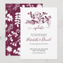 Atualização de Casamento Burgundy Moderno Simples