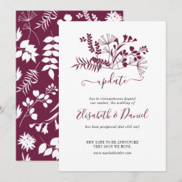 Convites Atualização de Casamento Burgundy Moderno Simples