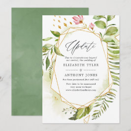 Convites Atualização de casamento com greenery e cristal ge