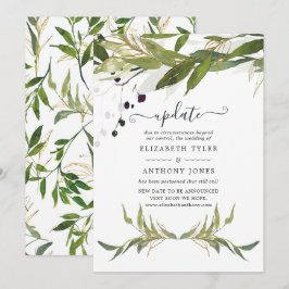 Convites Atualização de Casamento de Água com Folha Verde