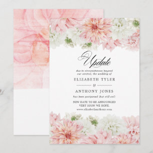 Convites Atualização de casamento de dália rosa pastel suav