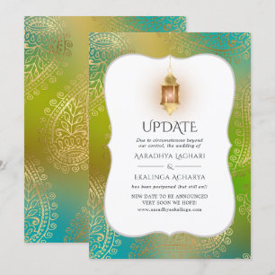 Convites Atualização de casamento de Gold Foil Arabian Bo