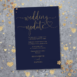 Convites Atualização De Casamento De Script De Coração Azul