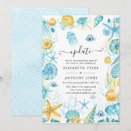 Convites Atualização de Casamento de Vida do Mar Azul e Ama
