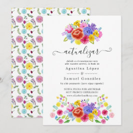 Convites Atualização de Casamento de Watercolor Floral Espa