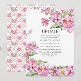 Convites Atualização de Casamento de Watercolor Lotus Flowe