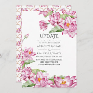 Convites Atualização de Casamento de Watercolor Lotus Flowe