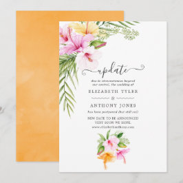 Convites Atualização de Casamento de Watercolor Tropical Fl