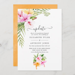 Convites Atualização de Casamento de Watercolor Tropical Fl