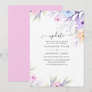 Convites Atualização de casamento floral em aquarela pastel