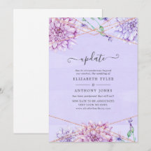 Atualização de casamento floral geométrico lavanda