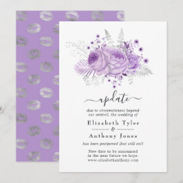 Convites Atualização de Casamento Floral Lavanda e Prata