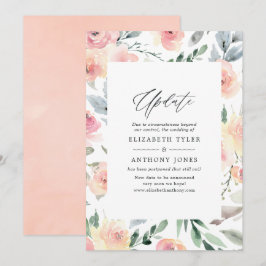 Convites Atualização de Casamento Floral Rosa-Rosa Pastel